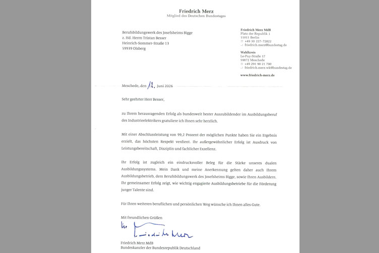 Gratulation vom Bundeskanzler: Tristan Bessers Erfolgsgeschichte