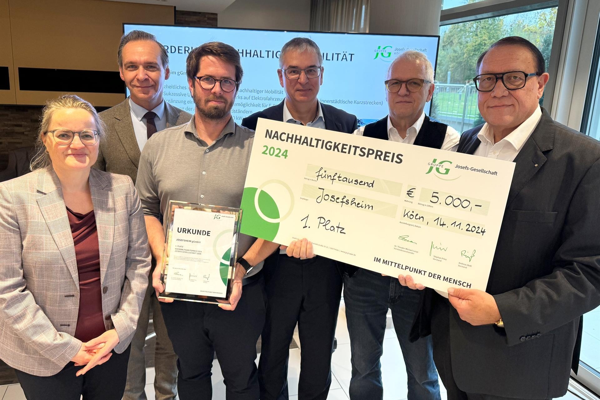 Nachhaltigkeitspreis der Josefs-Gesellschaft für das Josefsheim